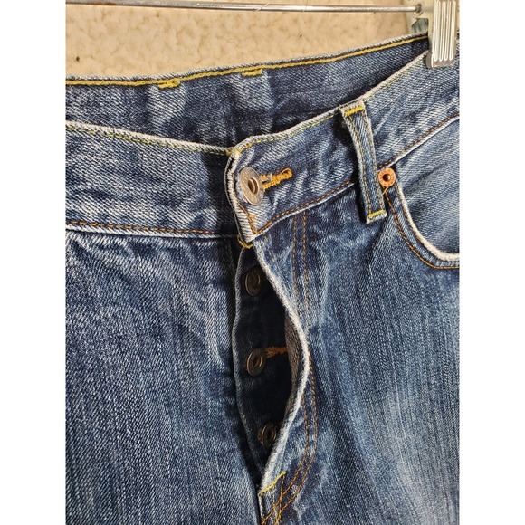 Vtg Lucky Brand 181 Dungaree Jeans Mens 34x33 Buttonfly Bootleg Distressed USA - Picture 9 of 11